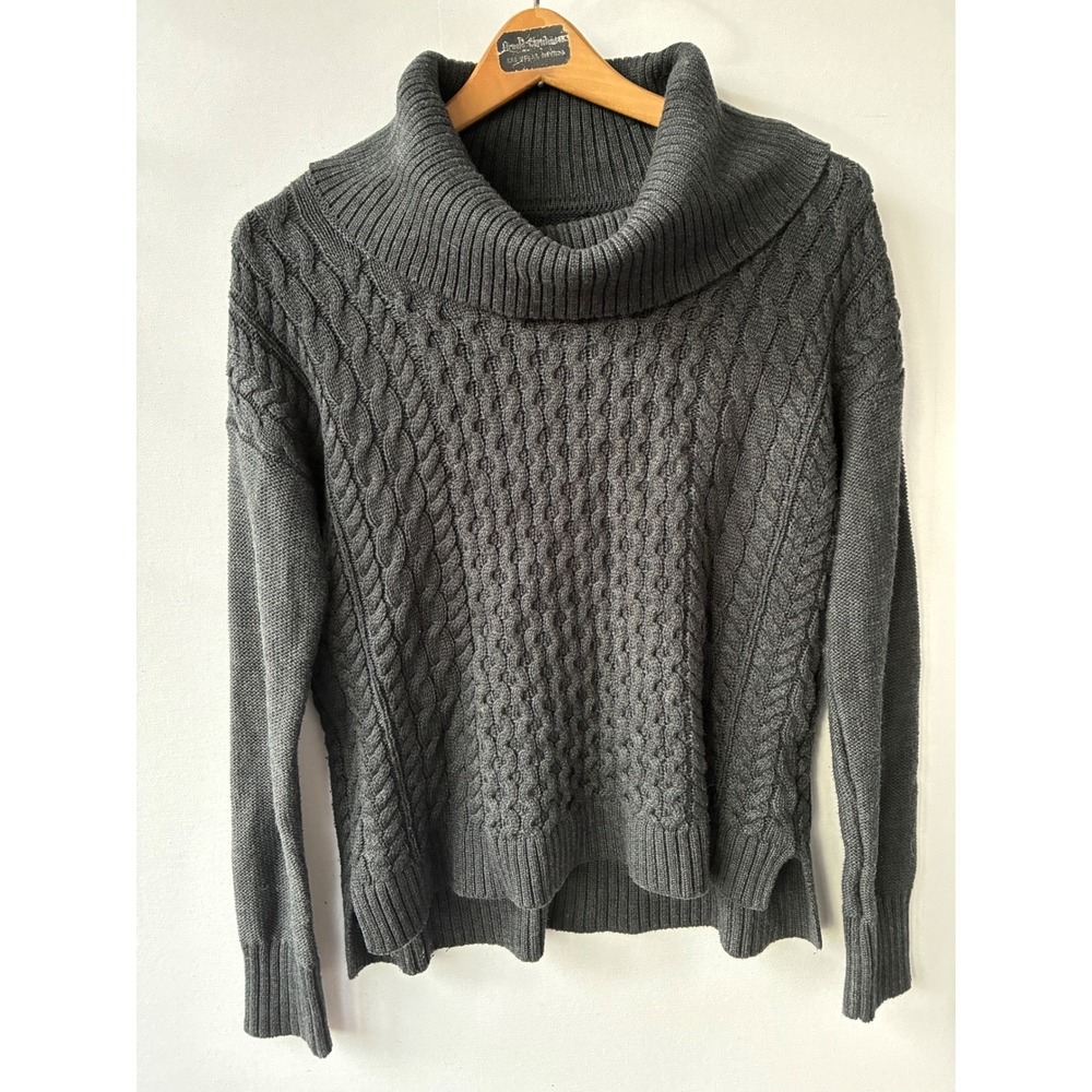 American Eagle Outfitters Gray Cable Knit Sweater Crew Neck Pullover Women Small